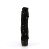 Velours 18 cm ADORE-1045VEL bottines  talons aiguilles noires + protection