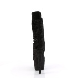 Velours 18 cm ADORE-1045VEL bottines  talons aiguilles noires + protection