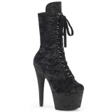 Velours 18 cm ADORE-1045VEL bottines  talons aiguilles noirs