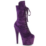 Velours 18 cm ADORE-1045VEL bottines  talons aiguilles pourpre