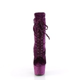 Velours 18 cm ADORE-1045VEL bottines  talons aiguilles pourpre + protection