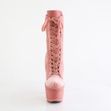 Velours 18 cm ADORE-1045VEL bottines  talons aiguilles rose + protection