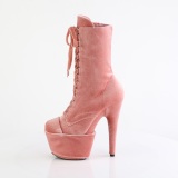 Velours 18 cm ADORE-1045VEL bottines  talons aiguilles rose + protection