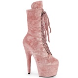 Velours 18 cm ADORE-1045VEL bottines  talons aiguilles roses