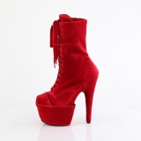 Velours 18 cm ADORE-1045VEL bottines  talons aiguilles rouge + protection