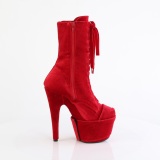 Velours 18 cm ADORE-1045VEL bottines  talons aiguilles rouge + protection