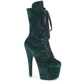 Velours 18 cm ADORE-1045VEL bottines  talons aiguilles vertes