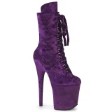 Velours 18 cm FLAMINGO-1045VEL bottines  talons aiguilles pourpre