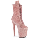 Velours 18 cm FLAMINGO-1045VEL bottines  talons aiguilles roses