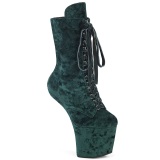 Velours 18 cm heelless CRAZE-1045VEL bottines  talons pony vertes