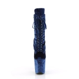 Velours 20 cm FLAMINGO-1045VEL bottines  talons aiguilles bleues + protection
