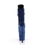 Velours 20 cm FLAMINGO-1045VEL bottines  talons aiguilles bleues + protection