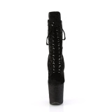 Velours 20 cm FLAMINGO-1045VEL bottines  talons aiguilles noires + protection