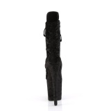 Velours 20 cm FLAMINGO-1045VEL bottines  talons aiguilles noires + protection