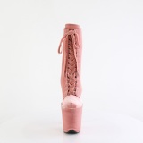 Velours 20 cm FLAMINGO-1045VEL bottines  talons aiguilles rose + protection