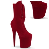 Velours 20 cm FLAMINGO-1045VEL bottines  talons aiguilles rouge + protection