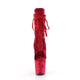 Velours 20 cm FLAMINGO-1045VEL bottines  talons aiguilles rouge + protection