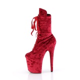 Velours 20 cm FLAMINGO-1045VEL bottines  talons aiguilles rouge + protection