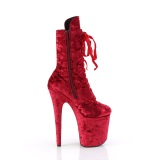 Velours 20 cm FLAMINGO-1045VEL bottines  talons aiguilles rouge + protection