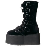 Velours 9 cm DAMNED-225 plateformes bottes  boucles pour femmes