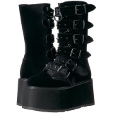 Velours 9 cm DAMNED-225 plateformes bottes  boucles pour femmes