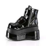 Verni 11,5 cm BEAR-104 bottines demonia plateforme noir