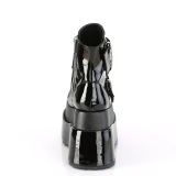 Verni 11,5 cm BEAR-104 bottines demonia plateforme noir