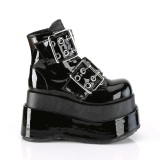 Verni 11,5 cm BEAR-104 bottines demonia plateforme noir