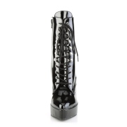 Verni 13,5 cm INDULGE-1020 fétiche bottines à talons aiguilles noirs