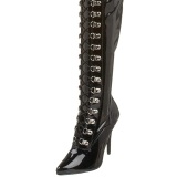 Verni 13 cm SEDUCE-3024 bottes cuissardes  lacets noirs