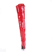 Verni 13 cm SEDUCE-3024 bottes cuissardes à lacets rouge
