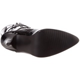 Verni 13 cm SEDUCE-3028 bottes cuissardes à lacets noirs