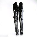 Verni 13 cm SEDUCE-3080 cuissardes pour homme et drag queens en noires