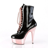 Verni 15,5 cm DELIGHT-1020 Bottines Plateforme Chrome Rose