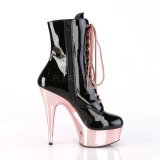 Verni 15,5 cm DELIGHT-1020 Bottines Plateforme Chrome Rose