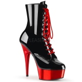 Verni 15,5 cm DELIGHT-1020 Bottines Plateforme Chrome Rouge