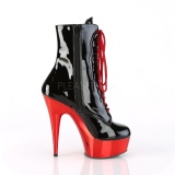 Verni 15,5 cm DELIGHT-1020 Bottines Plateforme Chrome Rouge