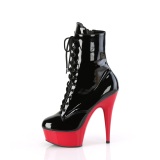 Verni 15,5 cm DELIGHT-1020 Bottines Plateforme Rouge