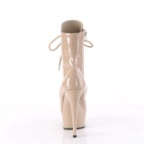 Verni 15 cm DELIGHT-1020 bottines talons hauts  lacets beige