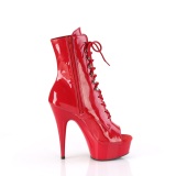 Verni 15 cm DELIGHT-1021 bottines plate-forme et bout ouvert rouge