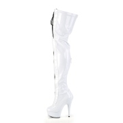 Verni 15 cm DELIGHT-3027 bottes cuissardes  lacets blanc