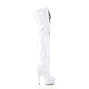 Verni 15 cm DELIGHT-3027 bottes cuissardes  lacets blanc