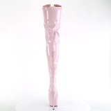 Verni 15 cm DELIGHT-3027 bottes cuissardes  lacets roses