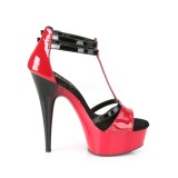 Verni 15 cm DELIGHT-663 T-Strap talons hauts pleaser plateforme