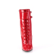 Verni 15 cm DOMINA-1023 fétiche bottines à talons aiguilles rouge