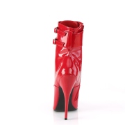 Verni 15 cm DOMINA-1023 fétiche bottines à talons aiguilles rouge
