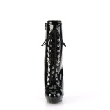Verni 15 cm SULTRY-1020 fétiche bottines à talons aiguilles noirs