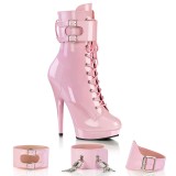 Verni 15 cm SULTRY-1023 ftiche bottines  talons aiguilles roses