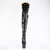 Verni 18 cm ADORE-3022 bottes cuissardes  lacets noirs