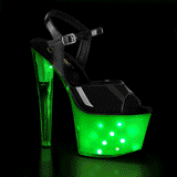 Verni 18 cm ILLUMINATOR-709 sandales LED ampoule pour stripteaseuse